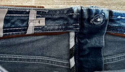AJE Ladies Denim Skirt Sz 4 Midi Blue Raw Hem Mid Wash Pockets Slim Fit Classic - Picture 13 of 15