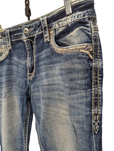 Rock Revival Corin Easy Boot Womens Factory Faded Mid Rise Jeans 32 X 29.5 - Picture 3 of 12