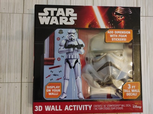 Storm Trooper Star Wars 3-D actividad de pared calcomanía de 3 pies y pegatinas de espuma 3D SELLADAS - Imagen 1 de 5