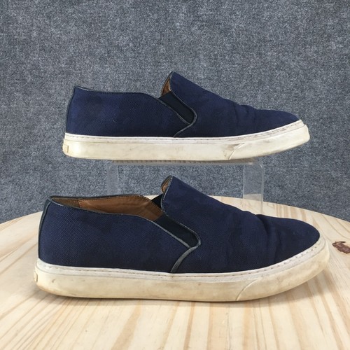 Vince Camuto Shoes Mens 10 Slip On Sneakers Blue Leather Comfort Low Top - Picture 1 of 21