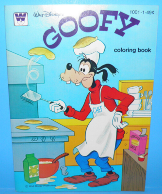 WALT DISNEY’S GOOFYcoloring bookアメリカの古書 1979 Whitman Walt Disney Goofy in the Kitchen #1001-1 UNUSED