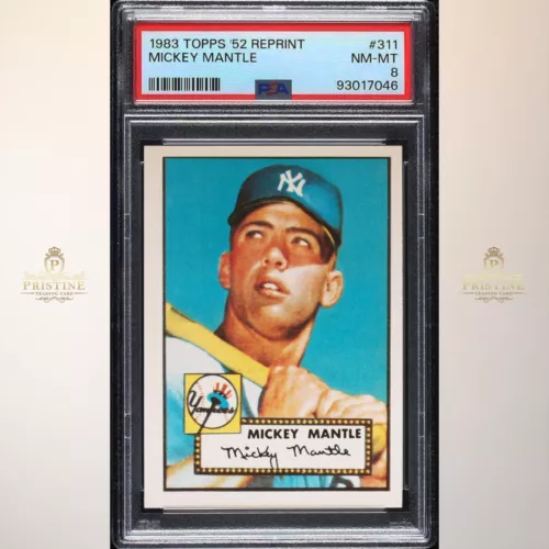 MICKEY MANTLE 1983 Topps 1952 Topps Reprints Series #311 PSA 8 *YANKEES*