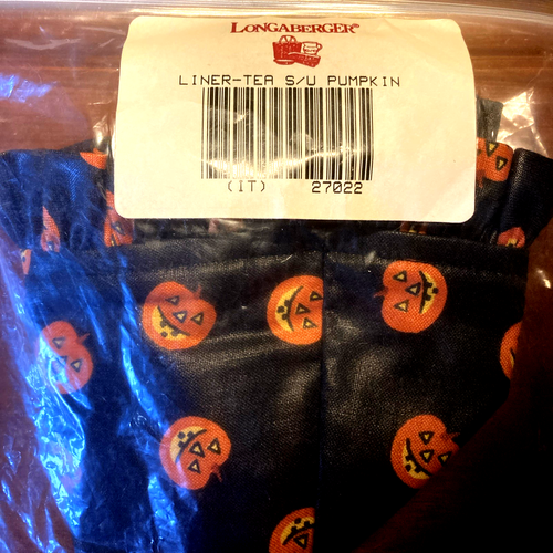 Forro de cesta de té Longaberger - Tela de calabaza - De pie - ¡¡NUEVO!!! - Imagen 2 de 3