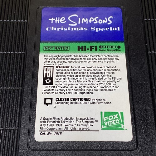 The Simpsons Christmas Special VHS Tape 1991 Classic Holiday Kids Family Cartoon - Picture 8 of 8