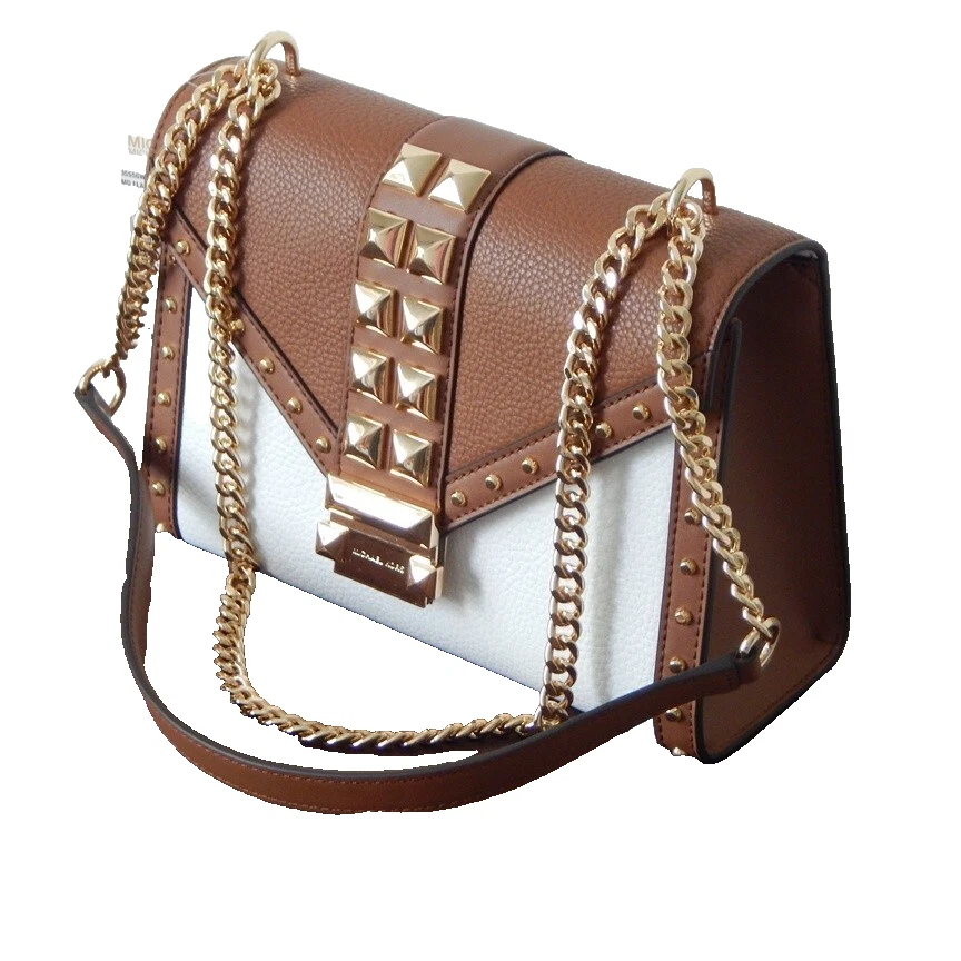 Bolso Bandolera MICHAEL KORS WHITNEY Solapa Tachonada Dos Tonos Cadena MD Hombro Nuevo con Etiquetas Foto 3 de 4