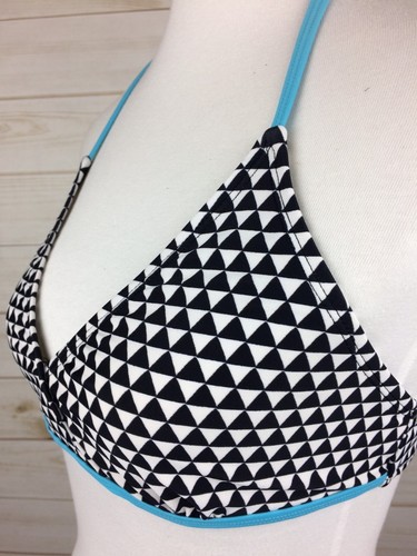 Circo Girl's black & white argyle bikini halter bra Sz XL (14/16) - Picture 4 of 7