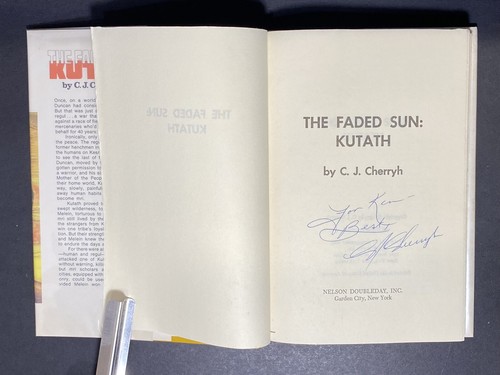 CJ Cherryh The Faded Sun Trilogy 2X SIGNED Kesrith Shon’Jir Kutath 1978-79 HC/DJ - Picture 13 of 24