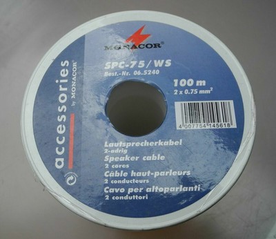 MONACOR Lautsprecherkabel Kabel SPC-75 / WS 100m ovp unbenützt