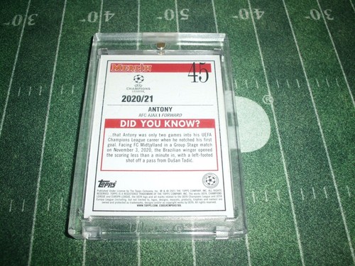 2020-21 Topps Merlin Collection Chrome Aqua Prism Refractor Antony Rookie RC📈🔥 - Bild 2 von 2