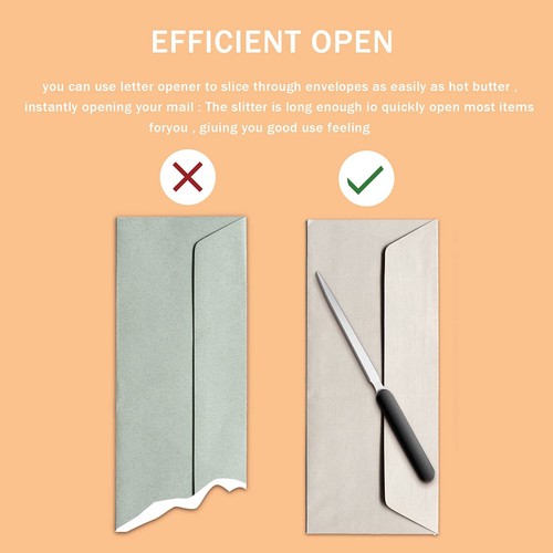 4Pc Stainless Steel Letter Envelope Openers Mail Opener Tool Slitters for Office - Picture 5 of 7
