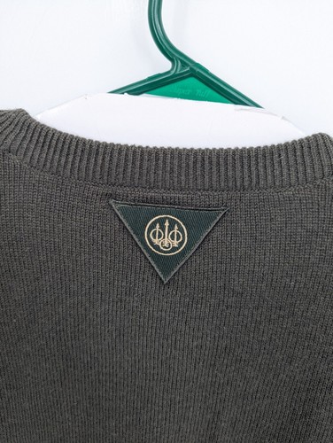 Beretta Herren grün Argyle Lammwolle Nylon V-Ausschnitt Pullover, 3XL, Patch! Top! - Bild 5 von 7