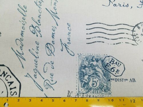 Postscript in the Color Denim BTY Richloom 100% Natural Cotton Duck 54" W Word - Picture 2 of 2
