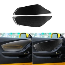 6Pcs Real Carbon Fiber Interior Door Panel Cover Trim For Chevrolet Camaro 10-15