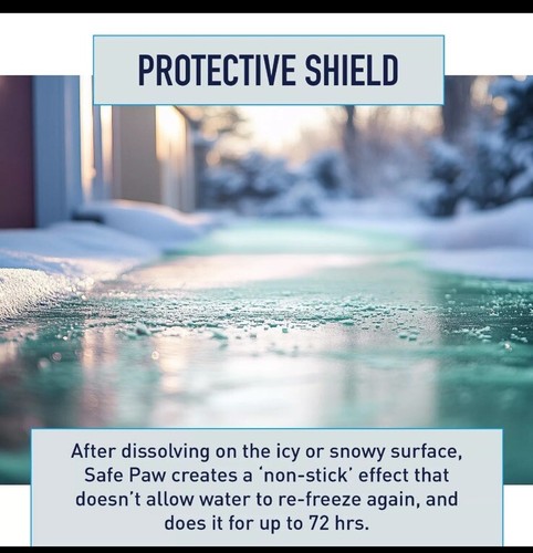 Safe Paw Pet Safe Ice Melt Pet & Kid Friendly Ice Melt Safe Lasts 3X Longer 8lbs - Picture 6 of 9