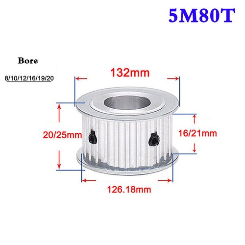 HTD 5M Zahnriemenscheibe AF-Typ 10-100 Zähne 5mm-25mm Bohrung, für 15mm Breite - Bild 33 von 35