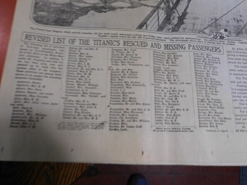 RARO HUNDIMIENTO DEL TITANIC NEW YORK PERIÓDICO AMERICANO 17/04/1912, CARPATHIA RESQUE - Imagen 4 de 24