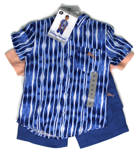 Neu Tommy Bahama Kinder 3-teiliges Set Hemd Jungen Kurzarm Knopf Kleinkind 2T, 3T, 4T - Bild 16 von 24