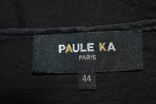 PAULA KA PARIS Black Sleeveless With Satin Trim Crash Texture Fabric Size 44 - Picture 8 of 8