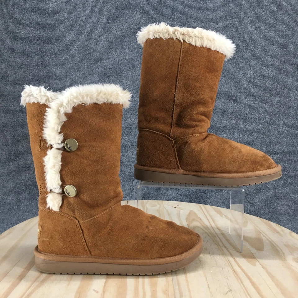 Koolaburra By UGG Boots Youth 5 Kinslei Tall Shearling Brown Comfort 1096443 - Image 2 of 4