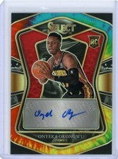 2020-21 Panini Select Basketball Tie-Dye Prizm Rookie Auto RS-ONY Onyeka Okongwu
