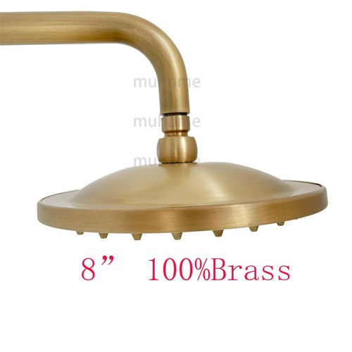 Traditional Antique 100% Brass 8" Round Bathroom Rain Shower Head Replacement - Picture 22 of 24
