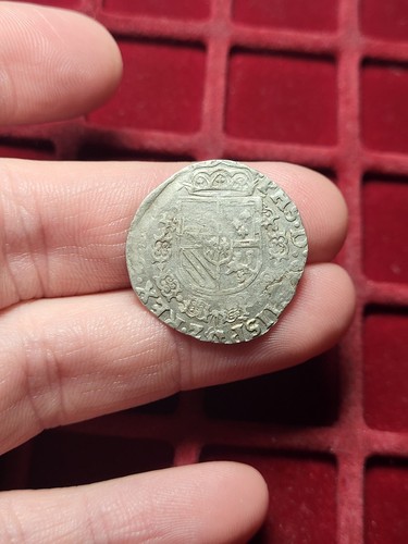 #65-229 ~ PAYS-BAS ESPAGNOLS - PHILIPPE II D'ESPAGNE 1/20 Écu 1589 - Picture 3 of 3