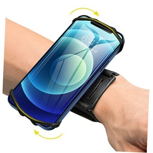 Wristband Phone Holder, 360° Rotatable Forearm Armband for iPhone Black-Small