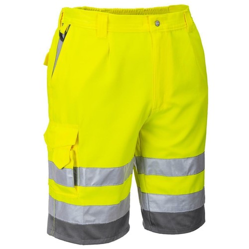 Pantalones cortos de trabajo Portwest para hombre Hi Vis de polialgodón | ropa de trabajo de alta visibilidad - Imagen 9 de 9