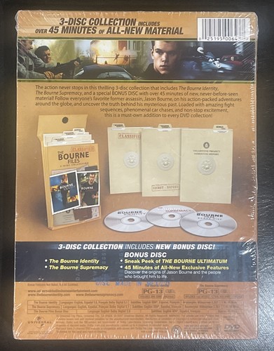 The Bourne Files: 3 Disc Collection (DVD, 2007, 3-Disc Set) New Sealed Action! - Bild 2 von 4