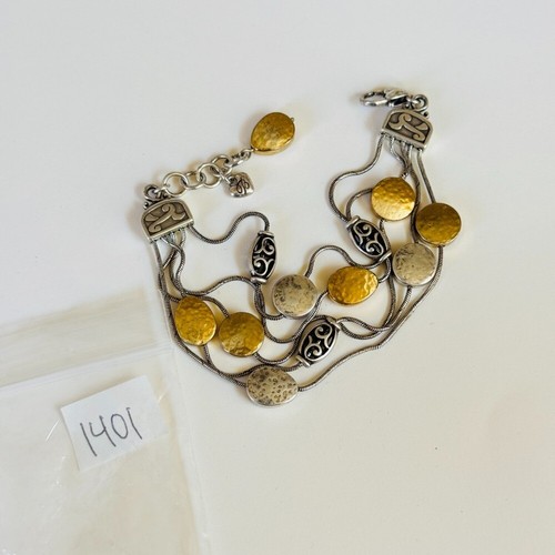 Brighton Mediterranean Bracelet Signed gold Silver Plated multi metal chain - Picture 4 of 4
