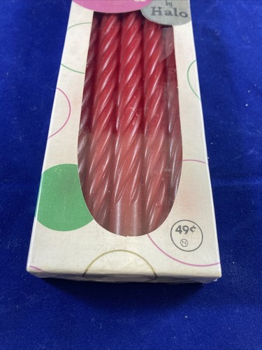 15 Vintage rote Spiral Blumen Kerzen von Halo 10,5 Zoll 3/5er Set - Bild 6 von 17