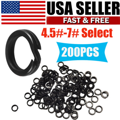 200PCS Fishing Split Rings Heavy Duty Stainless Steel Lure Accessorie Big Game