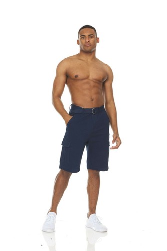 2 PACK: Men’s Cargo Shorts Casual Cotton Twill Multi Pockets Lightweight Belted - Picture 61 of 87