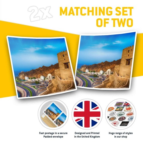2 x quadratische Aufkleber 7,5 cm - Mutrah Corniche im Muskateller Oman cooles Geschenk #16666 - Bild 2 von 9