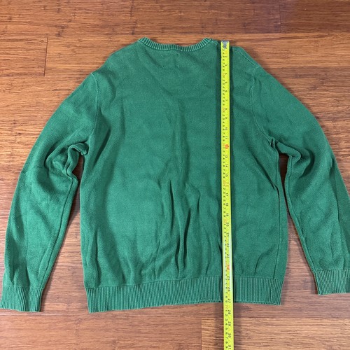 Lucky Brand Castrol Motor Oil Logo Knit Sweater Pullover Green Red Mens L - Picture 12 of 21