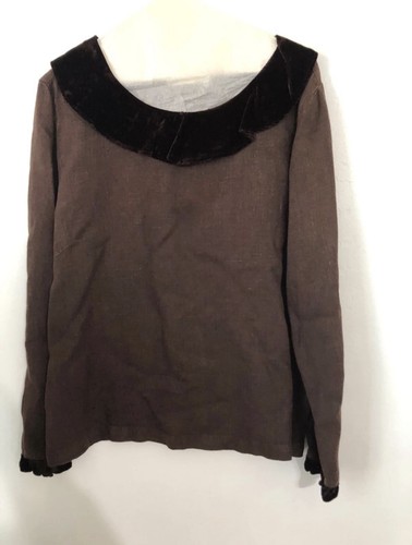Dear Friends Set of long-sleeved Linen pants and blouse size 10 M - Picture 3 of 8