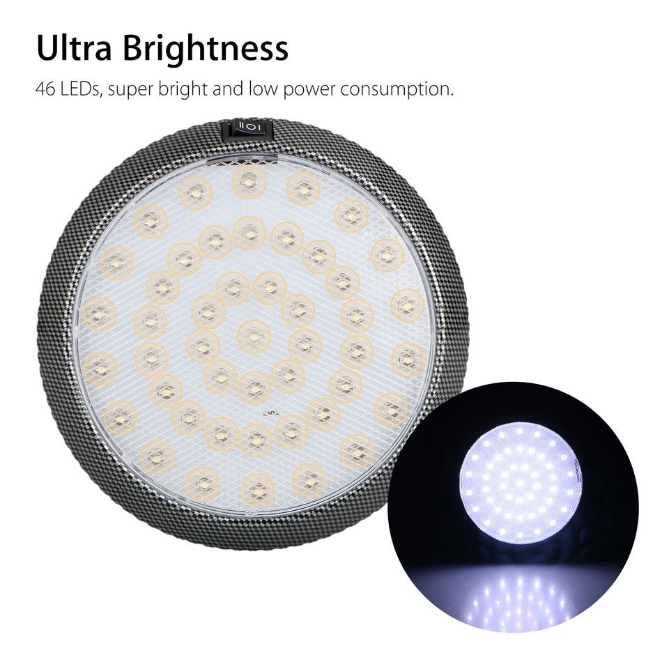 Universal 46-LED Car Vehicle Interior Indoor Roof Ceiling Dome Light White Lamp Foto 2 de 4