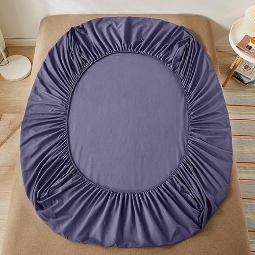 100% Cotton Fitted Sheet with Elastic Band Anti-slip Adjustable Mattress Cover - Picture 31 of 33