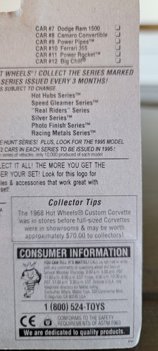 Hot Wheels 58 Corvette New. 1995 Medel Series #3 Of 12 - Picture 11 of 15