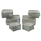 JVL Set of 3 Square Textile Storage Baskets
