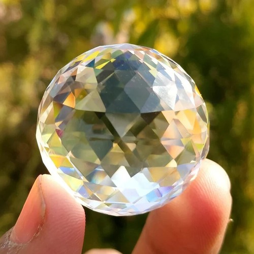 244 Cts, Natural Clear quartz Crystal faceted Ball, Sphere Crystal Ball - Picture 3 of 6