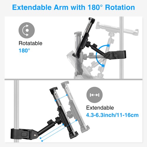 Tablet Holder for Mic Stand Adjustable Mic Music Stand Phone Mount 4.7-13.5" - Picture 7 of 12