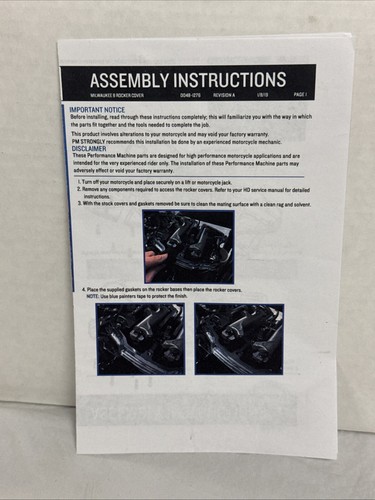 Performance Machine PM M8 Milwaukee 8 FORMULA Rocker box cover 0177-2071-BM NEW - Picture 10 of 15