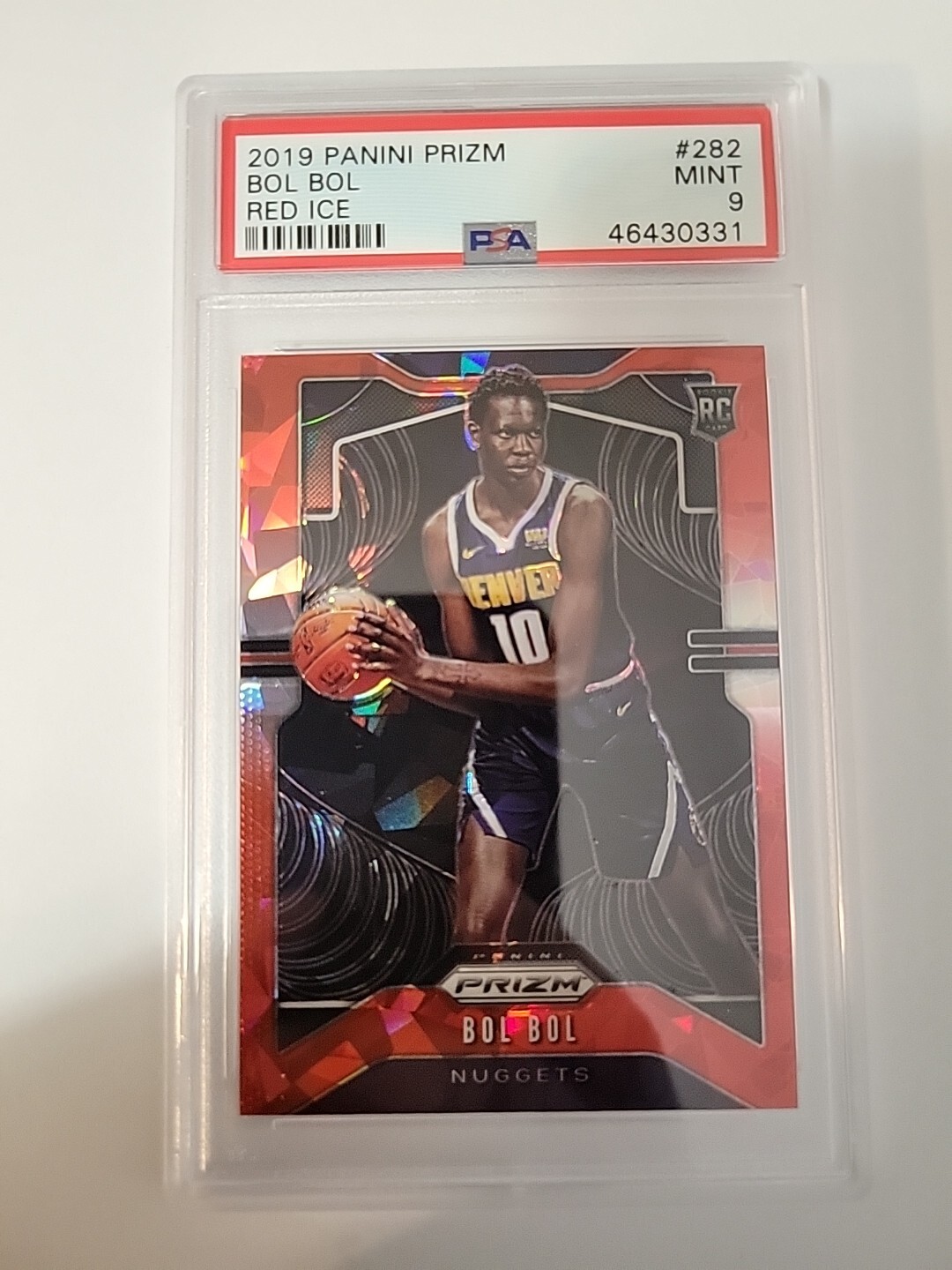 BOL BOL ~ 2019-20 Panini Prizm ROOKIE Red Ice Prizm #282 PSA 9 RC