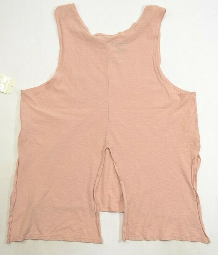 Obey HARPER Rose Dust Blush Chest Pocket Hi Lo Slit Sides Back Junior's Tank Top - Picture 8 of 9