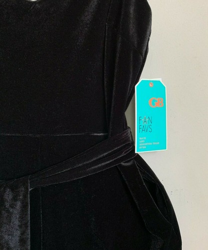 GB Gianni Bini Junior Jumpsuit Black Velvet Zip Pockets Wide Leg (4 Sizes) NEW - Picture 8 of 12