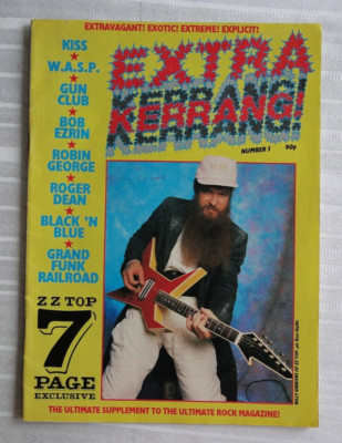 Vintage Magazine Kerrang! #3 1984 ZZ Top KISS W.A.S.P. Grand Funk Railroad    70