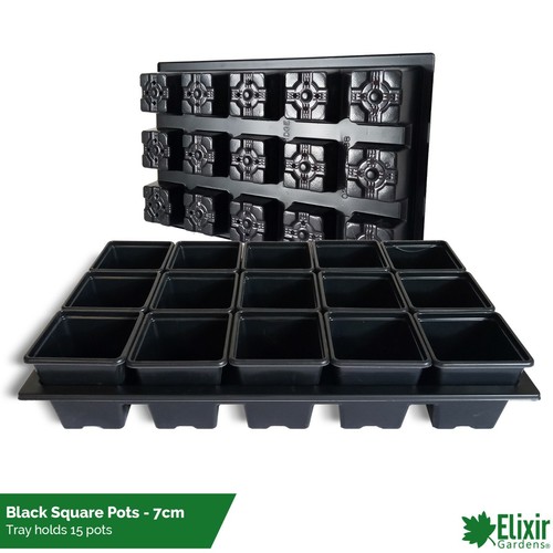 Square & Round Seedling & Plant Pots with Market/Potting Carry Trays (7cm-13cm) - Picture 2 of 25