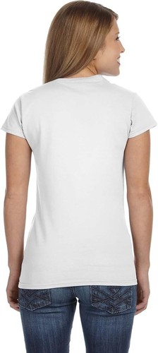 Gildan Softstyle Womens T Shirt XL WHITE Plain Ladies 14 Tee Top 64000L Blank - Picture 3 of 5