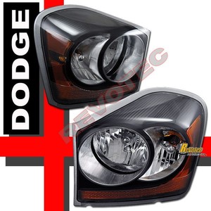 2004 2006 Dodge Durango Black Replacement Headlights Lamps Rh Lh Image Is Loading 2004 2006 Dodge Durango Black Replacement Headlights Lamps